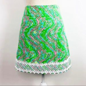 Lilly Pulitzer Chomp Chomp Alligator Skirt Size 4